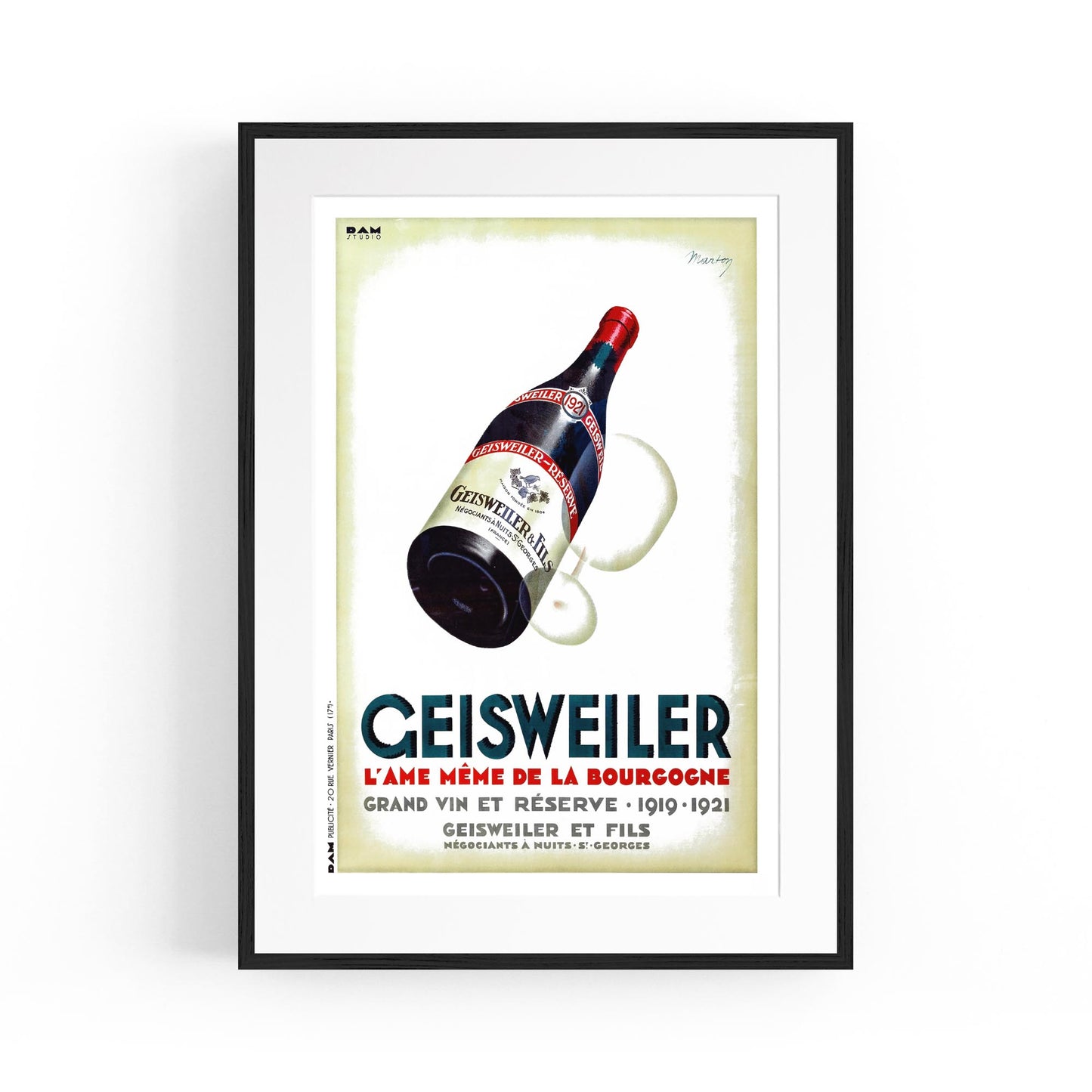 Geisweiler Wine by Manton | Framed Vintage Poster