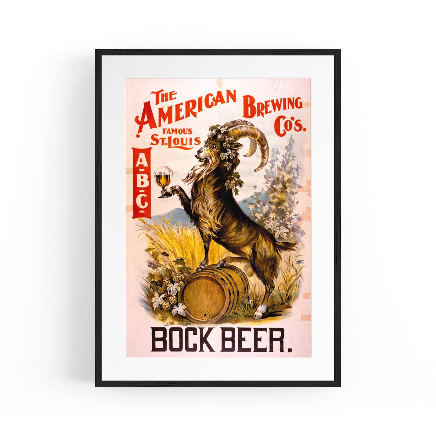 The American Brewing Co "Bock Beer" | Framed Vintage Poster