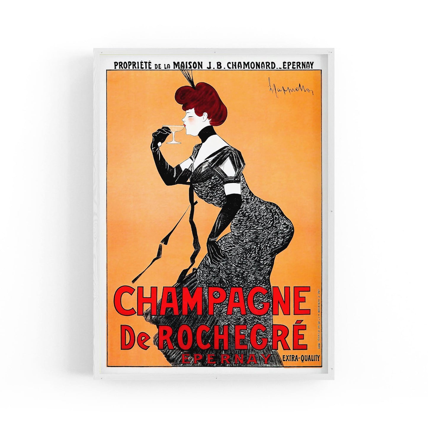 Champagne De Rochegre French Wine | Framed Vintage Poster