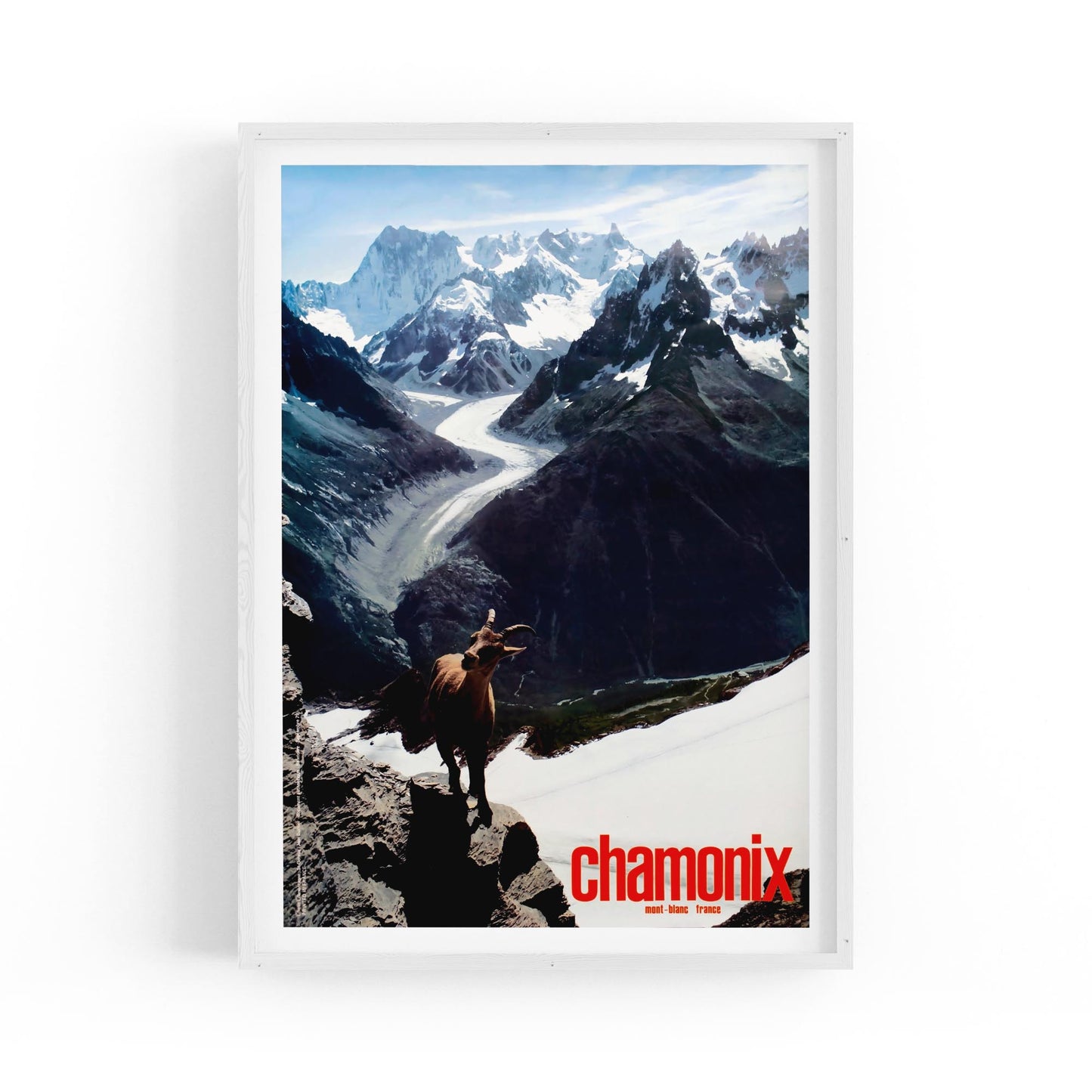 Chamonix, France - Majestic Mountain Range and Glacier | Framed Vintage Travel Poster