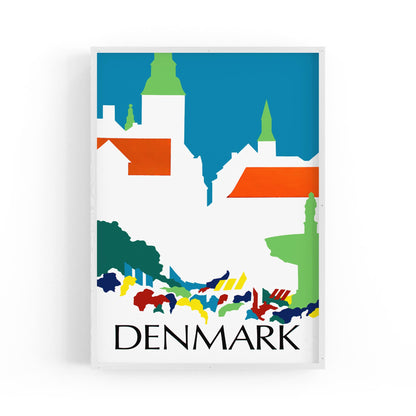 Denmark Minimal Township | Framed Vintage Travel Poster