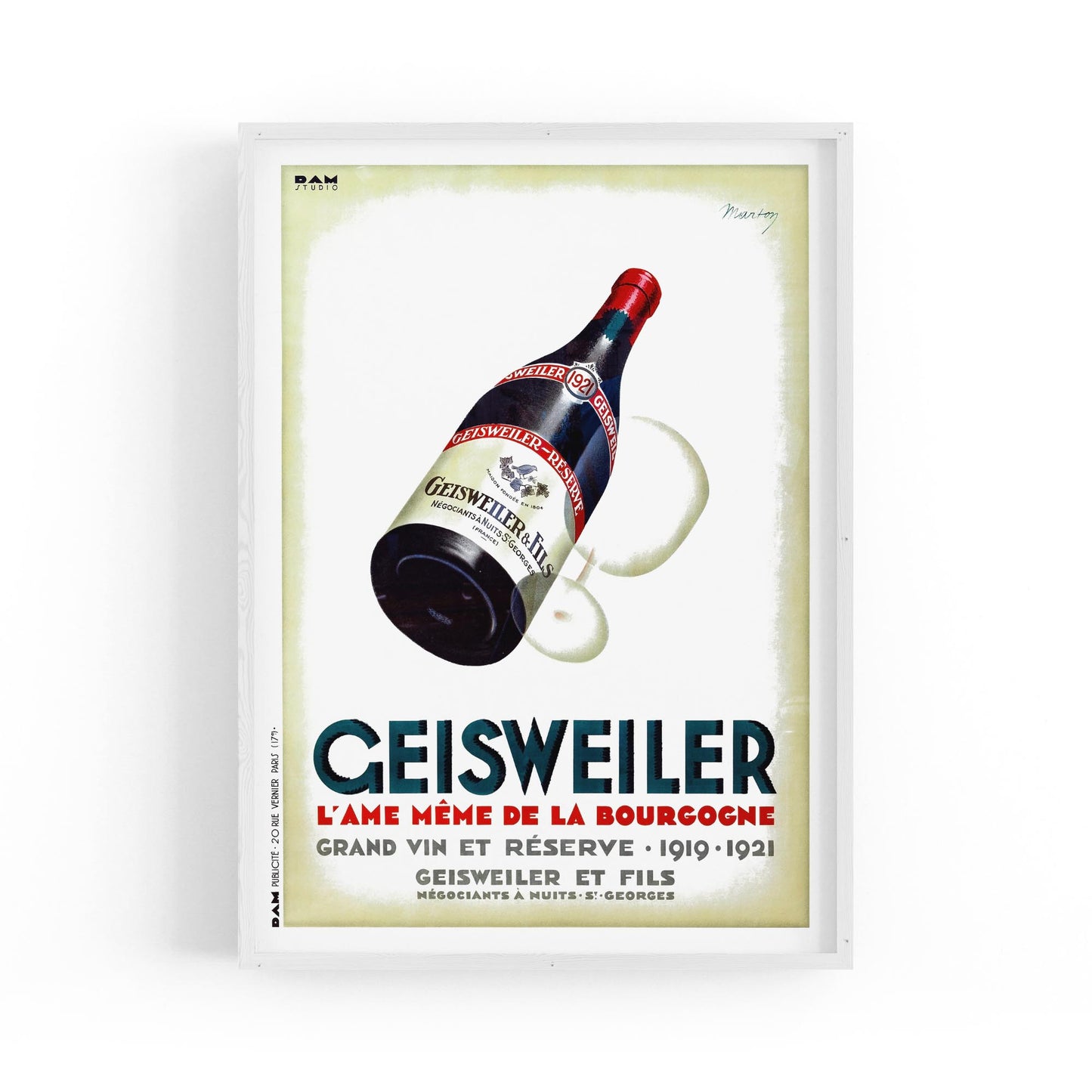 Geisweiler Wine by Manton | Framed Vintage Poster