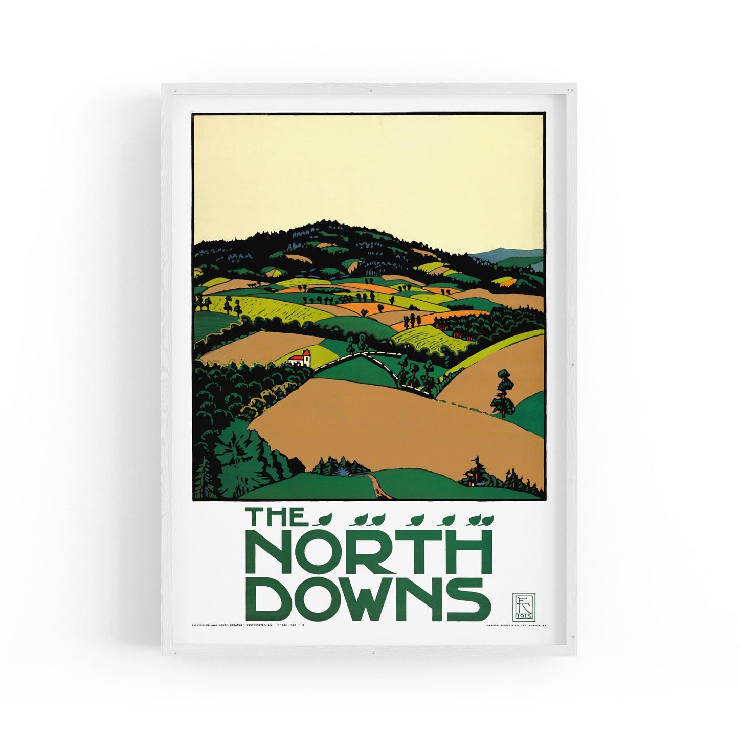 The North Downs Countryside, Britain | Framed Vintage Travel Poster
