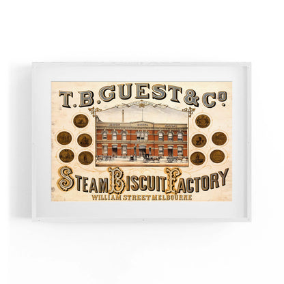 T.B. Guest Steam Biscuit Factory Melbourne Australia | Framed Vintage Poster