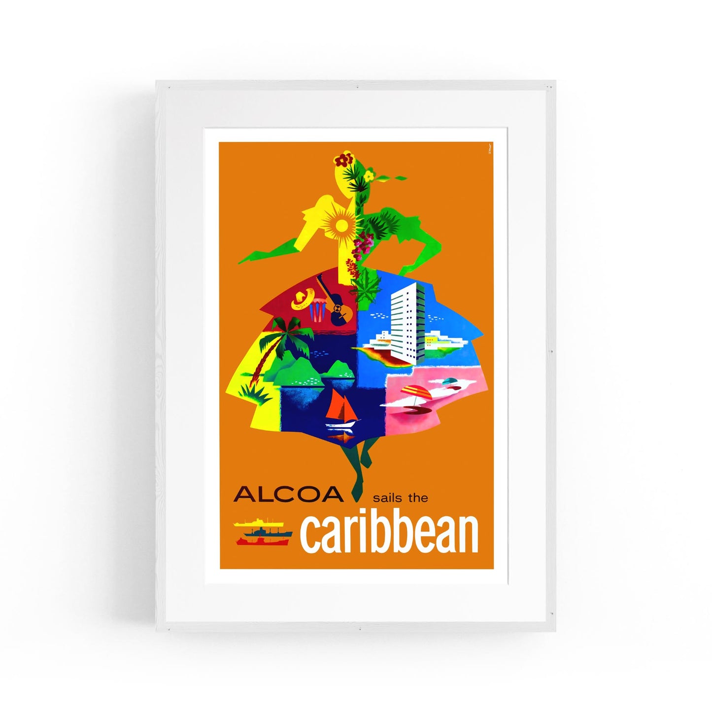 Alcoa Sails the Caribbean | Framed Vintage Travel Poster