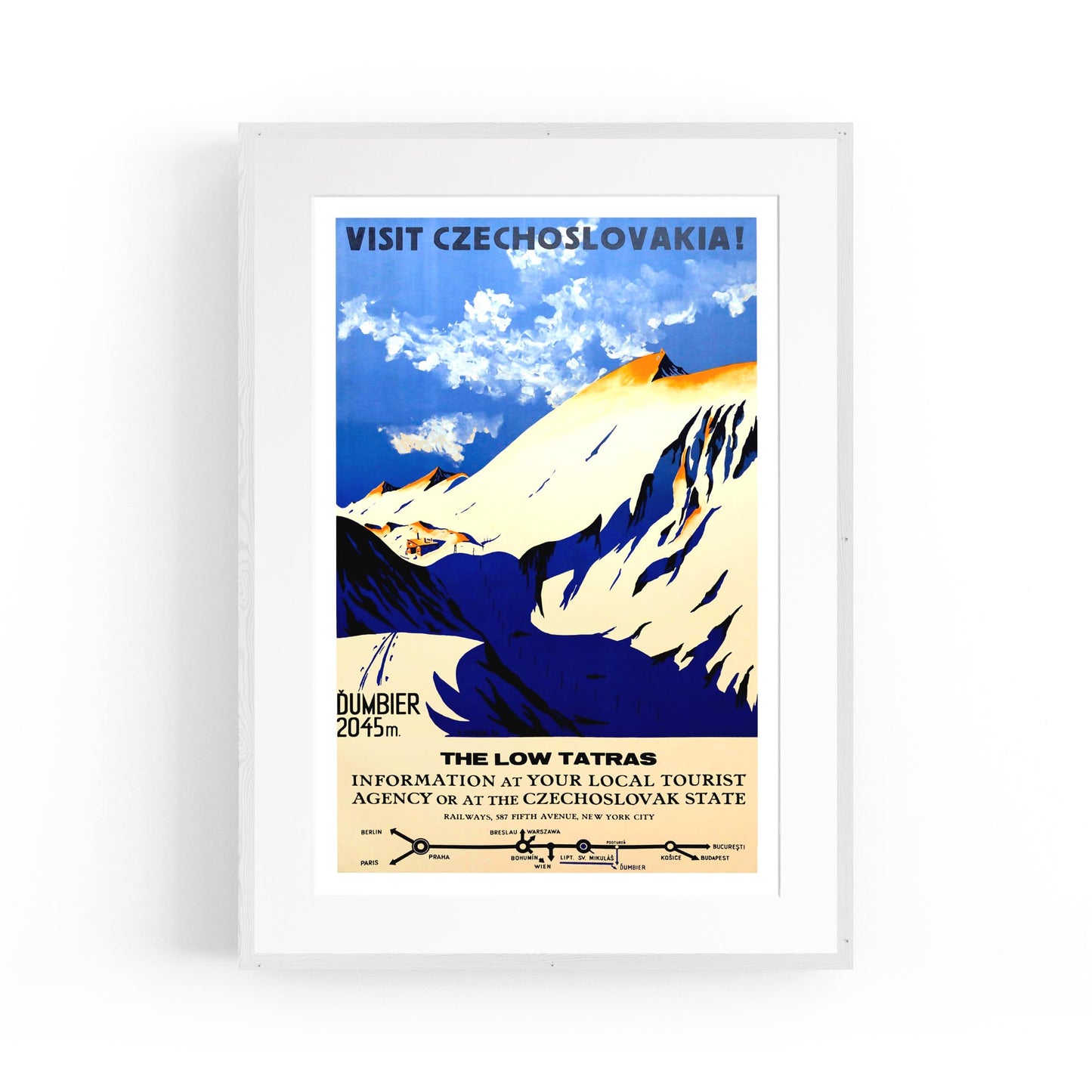 Visit Czechoslovakia - The Low Tatras | Framed Vintage Travel Poster