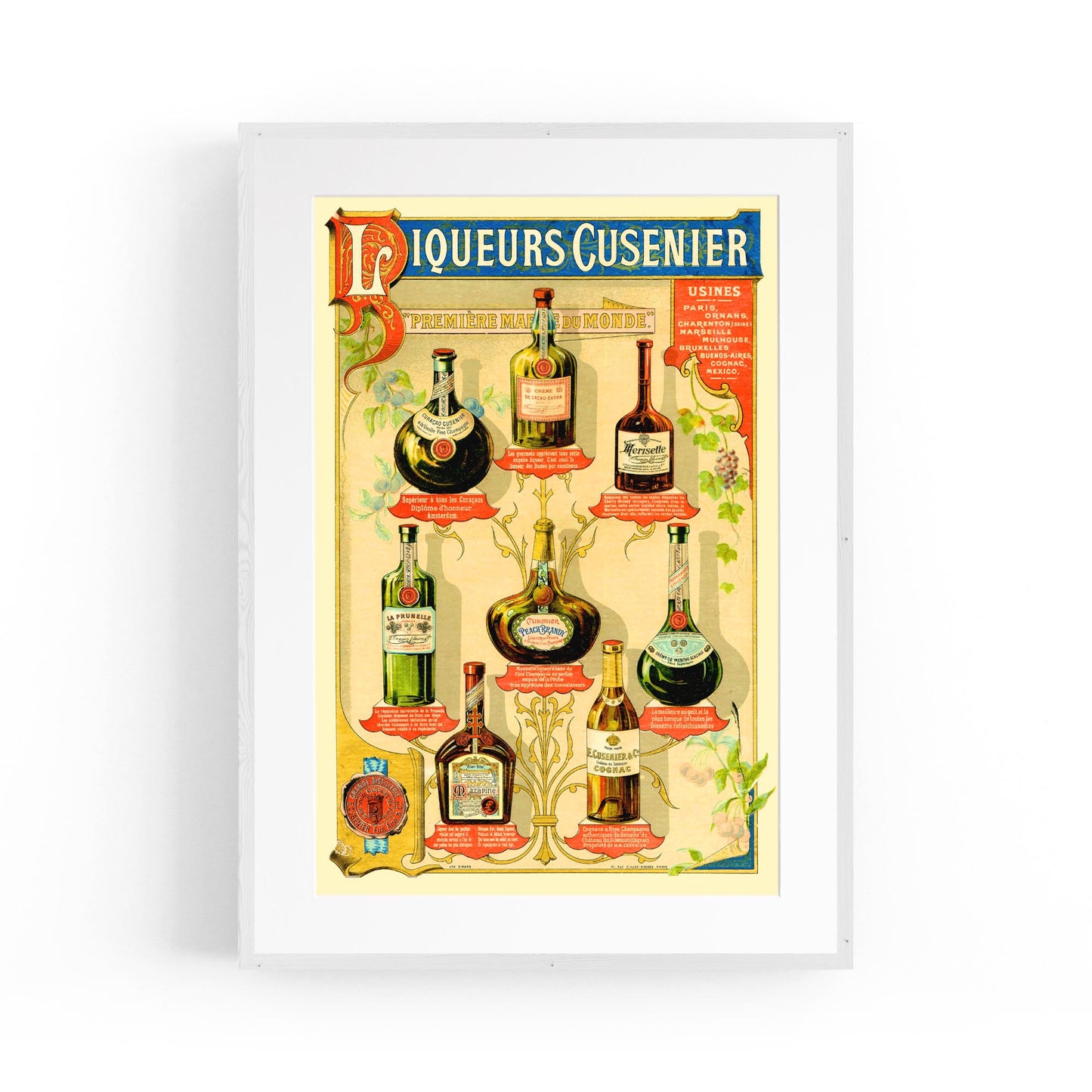 Liqueurs Cusenier | Framed Vintage Poster