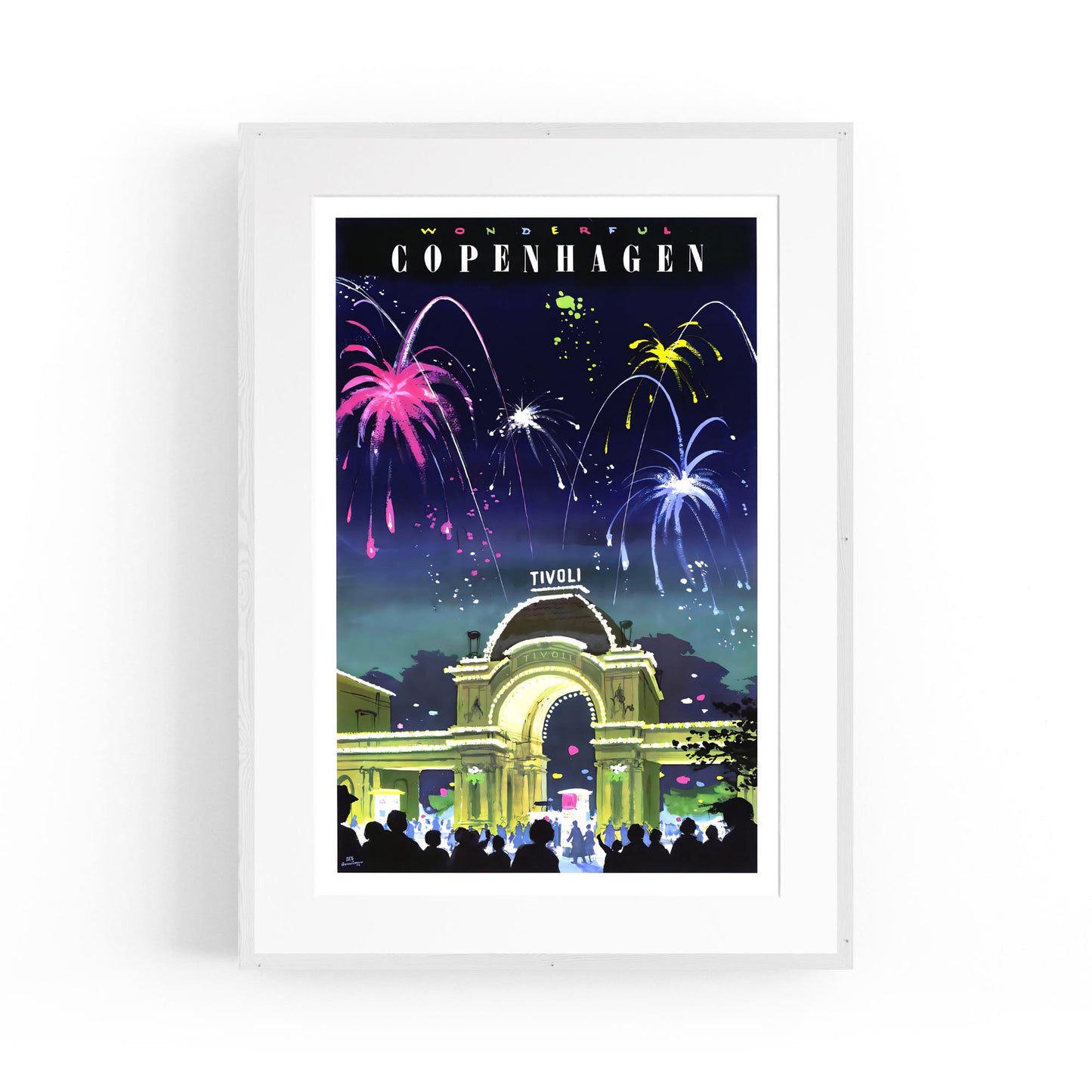 Copenhagen, Denmark - Tivoli Gardens | Framed Vintage Travel Poster