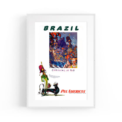 Brazil Carnival in Rio - Pan American | Framed Vintage Travel Poster