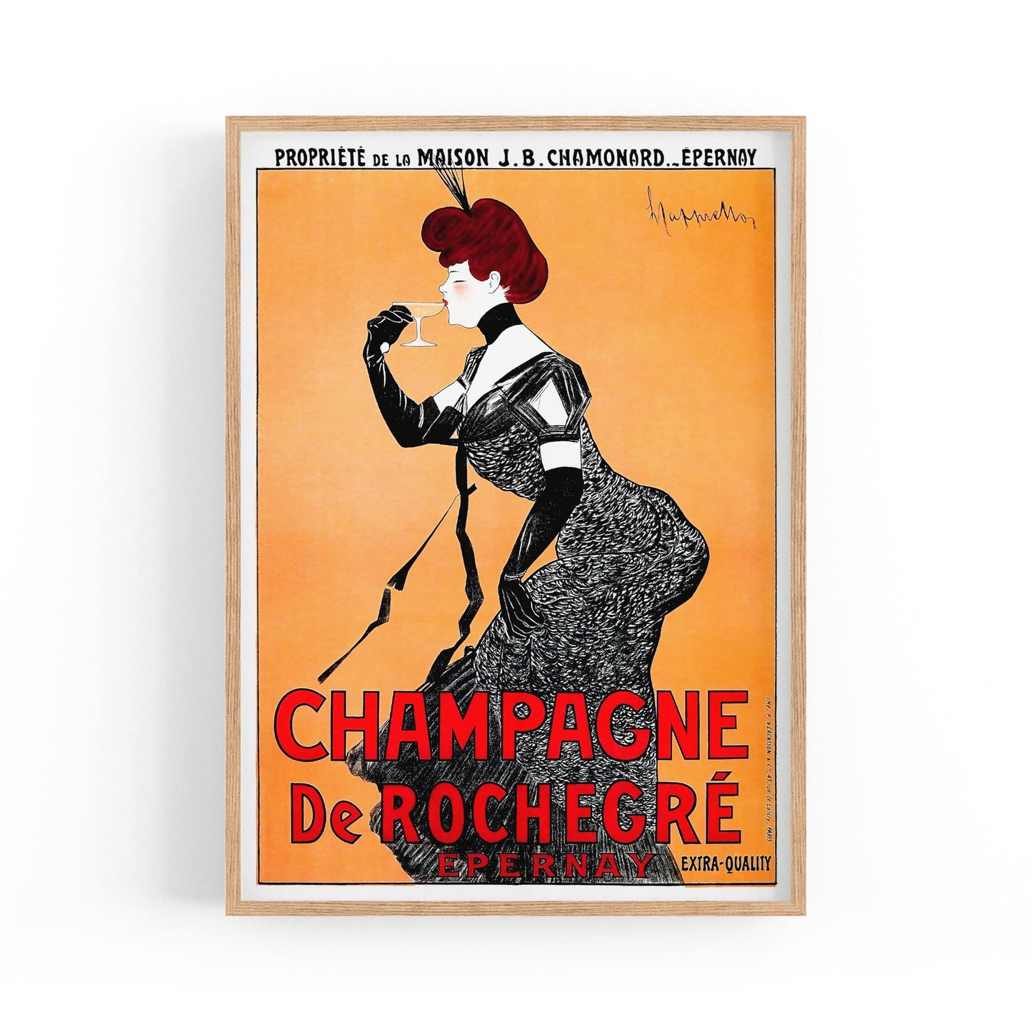 Champagne De Rochegre French Wine | Framed Vintage Poster