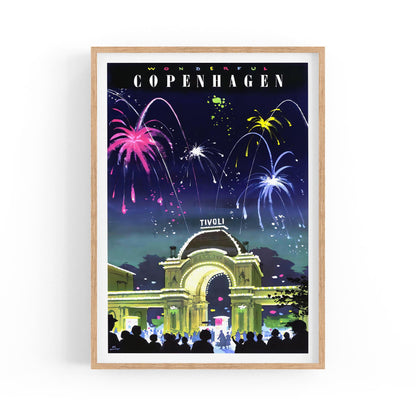 Copenhagen, Denmark - Tivoli Gardens | Framed Vintage Travel Poster