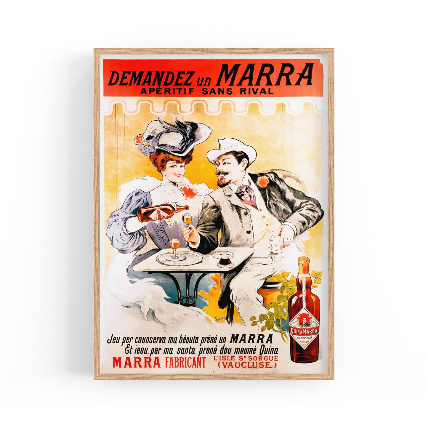 Demandez un Marra French Wine | Framed Vintage Poster