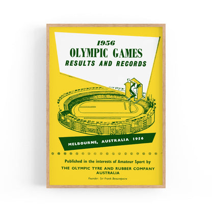Melbourne Olympics "Results and Records" Sports | Framed Vintage Poster