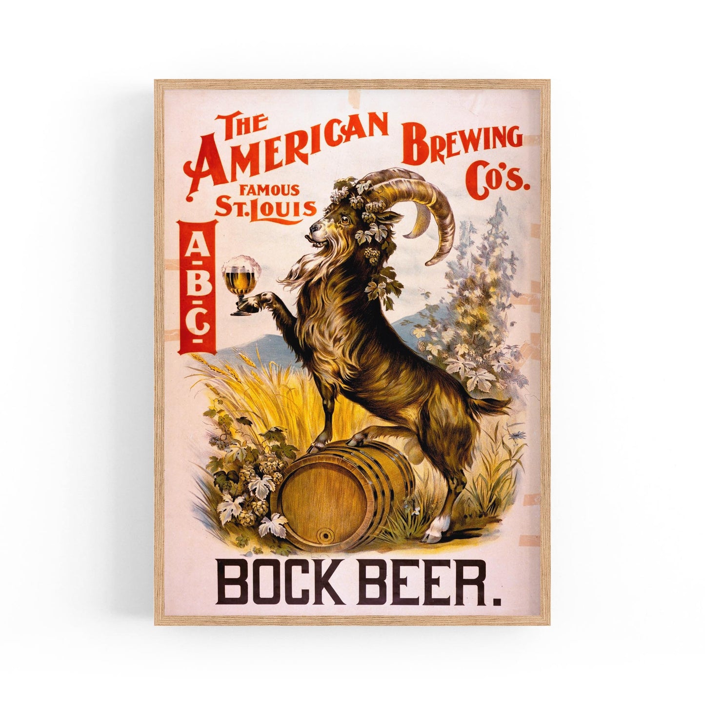 The American Brewing Co "Bock Beer" | Framed Vintage Poster