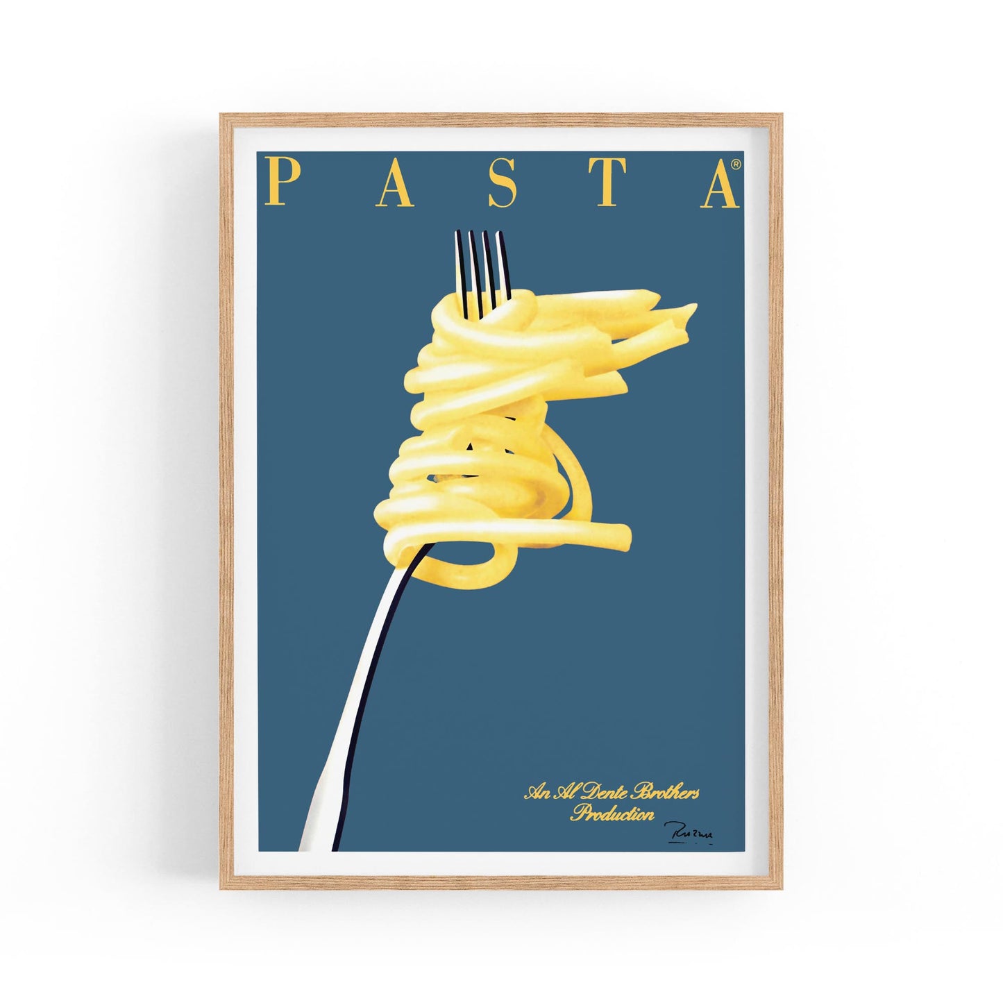 Blue Italian Pasta | Framed Vintage Poster