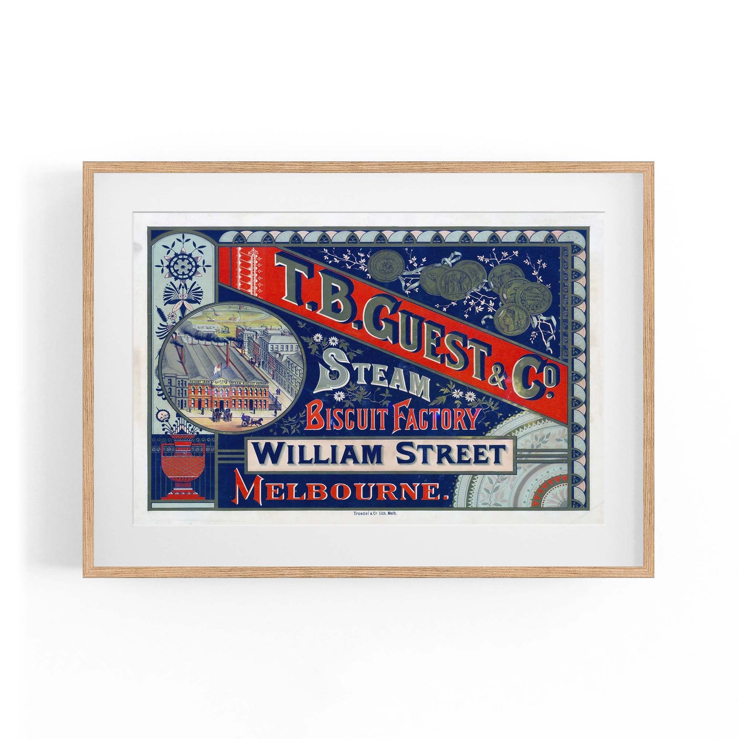 Steam Biscuit Factory Melbourne Australia | Framed Vintage Poster