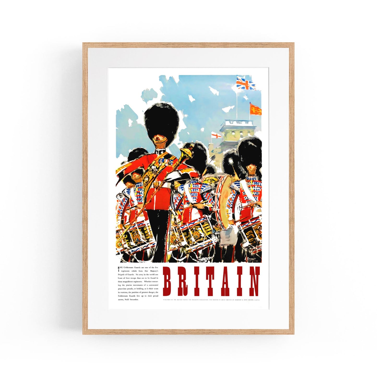 Britain's Coldstream Guard Band by A. Brenet | Framed Vintage Travel Poster