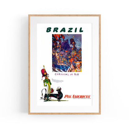 Brazil Carnival in Rio - Pan American | Framed Vintage Travel Poster
