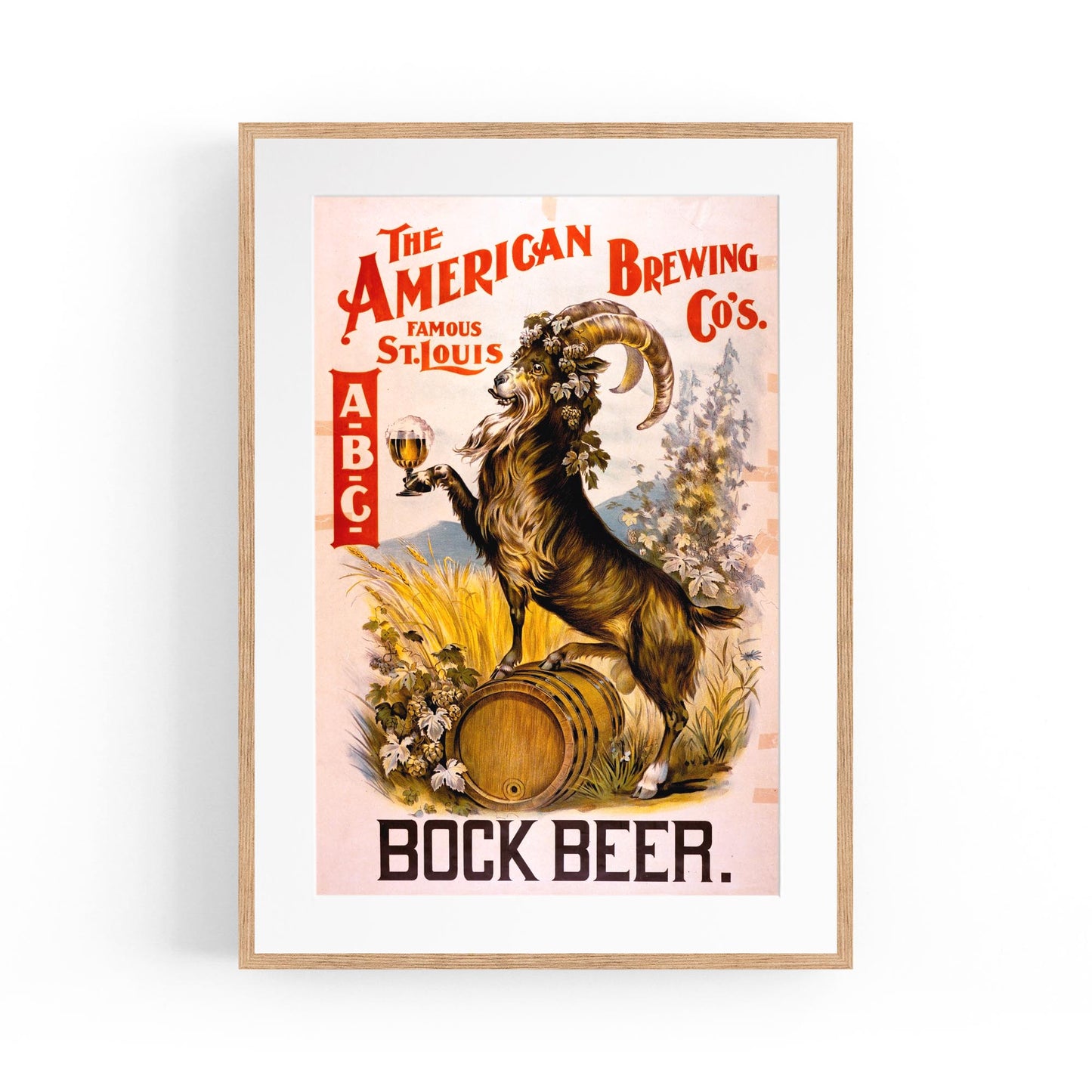 The American Brewing Co "Bock Beer" | Framed Vintage Poster