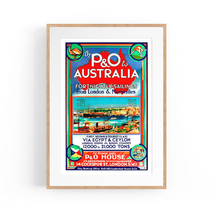 P&O Shipping to Australia | Framed Vintage Travel Poster