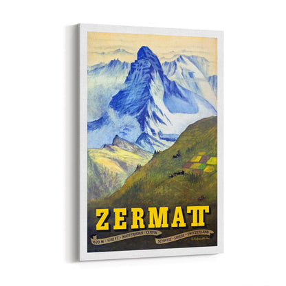 Zermatt, Switzerland Travel by Emil Aufdenblatten | Framed Canvas Vintage Travel Advertisement