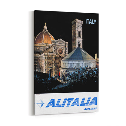 Florence, Italy "Alitalia Airlines" | Framed Canvas Vintage Travel Advertisement
