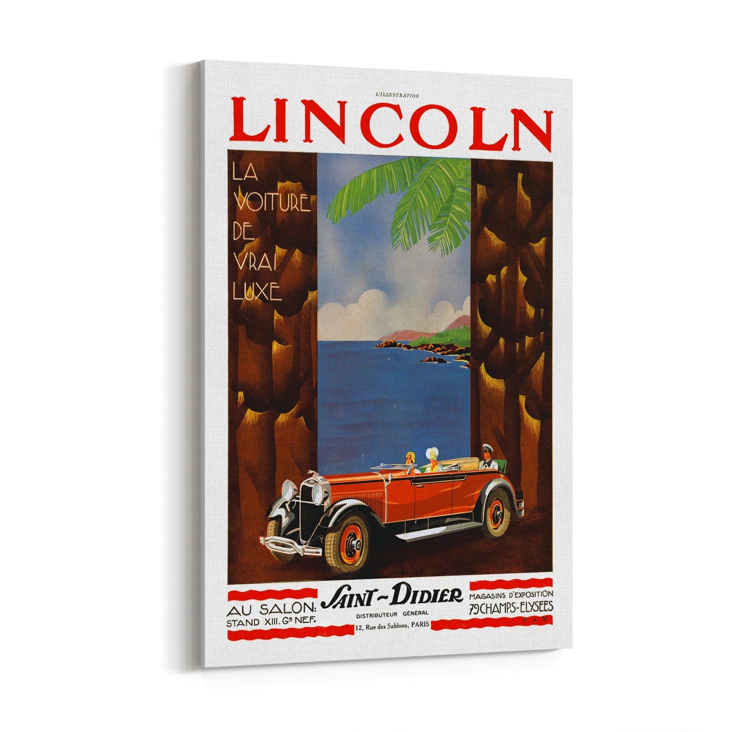 "Lincoln Saint Didier" French Car | Framed Canvas Vintage Advertisement