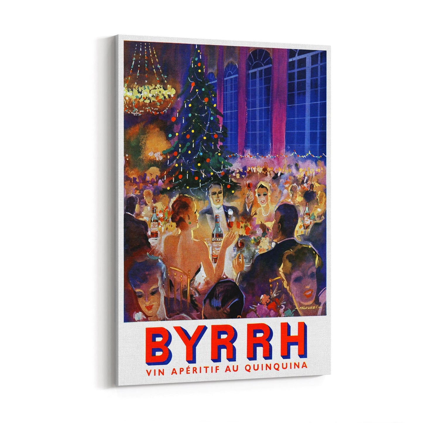 Festive Byrrh by Robert Falcucci | Framed Canvas Vintage Advertisement