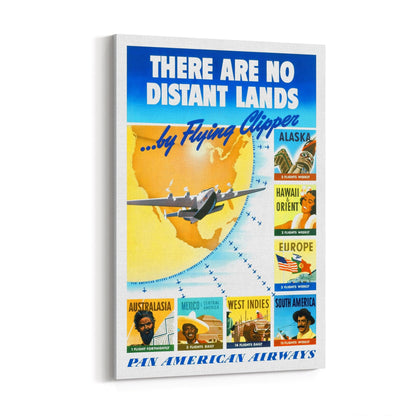 Pan American Airways "Distant Lands" | Framed Canvas Vintage Travel Advertisement