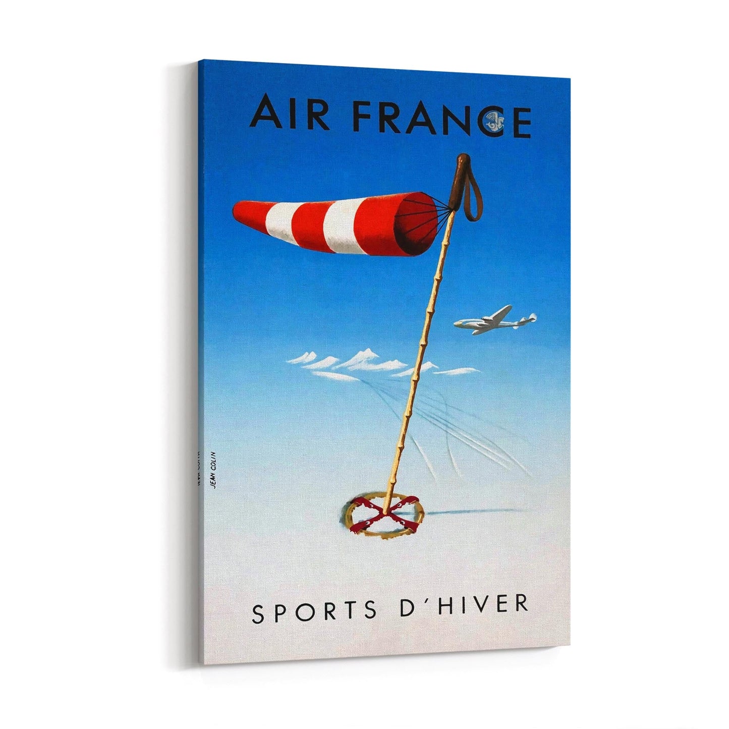Winter Sports by Air France | Framed Canvas Vintage Travel Advertisement