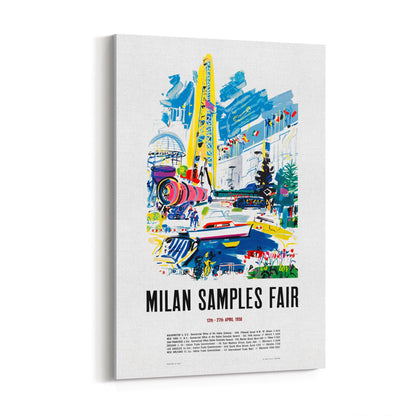 Milan, Italy "Milan Sample Fair" | Framed Canvas Vintage Travel Advertisement