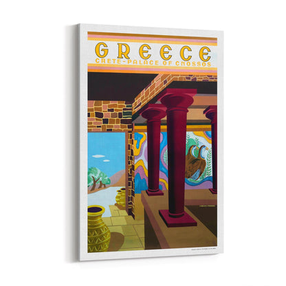 Crete, Greece "Palace of Cnossos" | Framed Canvas Vintage Travel Advertisement