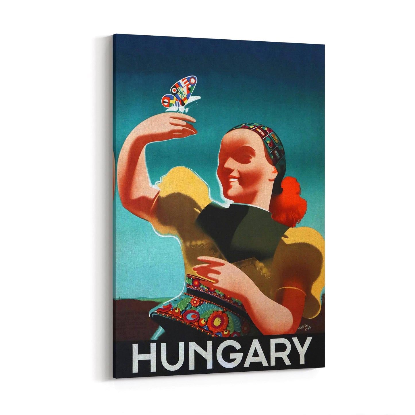 Hungary by Konecsni Kling | Framed Canvas Vintage Travel Advertisement