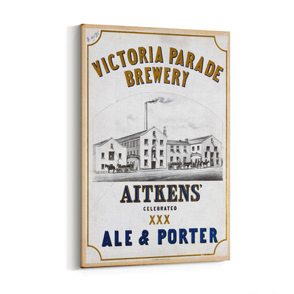 Victoria Parade Brewery, Australia | Framed Canvas Vintage Advertisement
