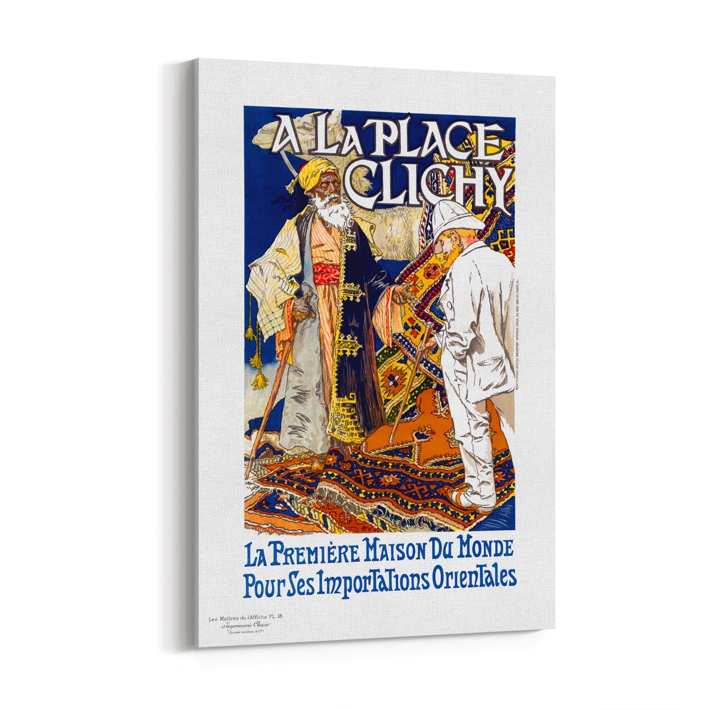 Oriental Importations "A La Place Clichy" French | Framed Canvas Vintage Travel Advertisement