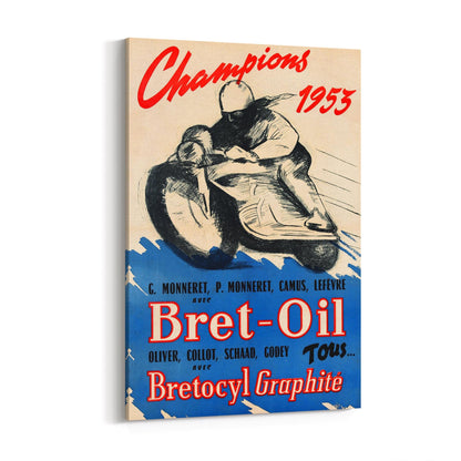 Bret Oil Motor Racing | Framed Canvas Vintage Advertisement