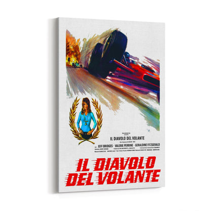 Motorsport "Il Diavolo Del Volante" Italian Movie | Framed Canvas Vintage Advertisement