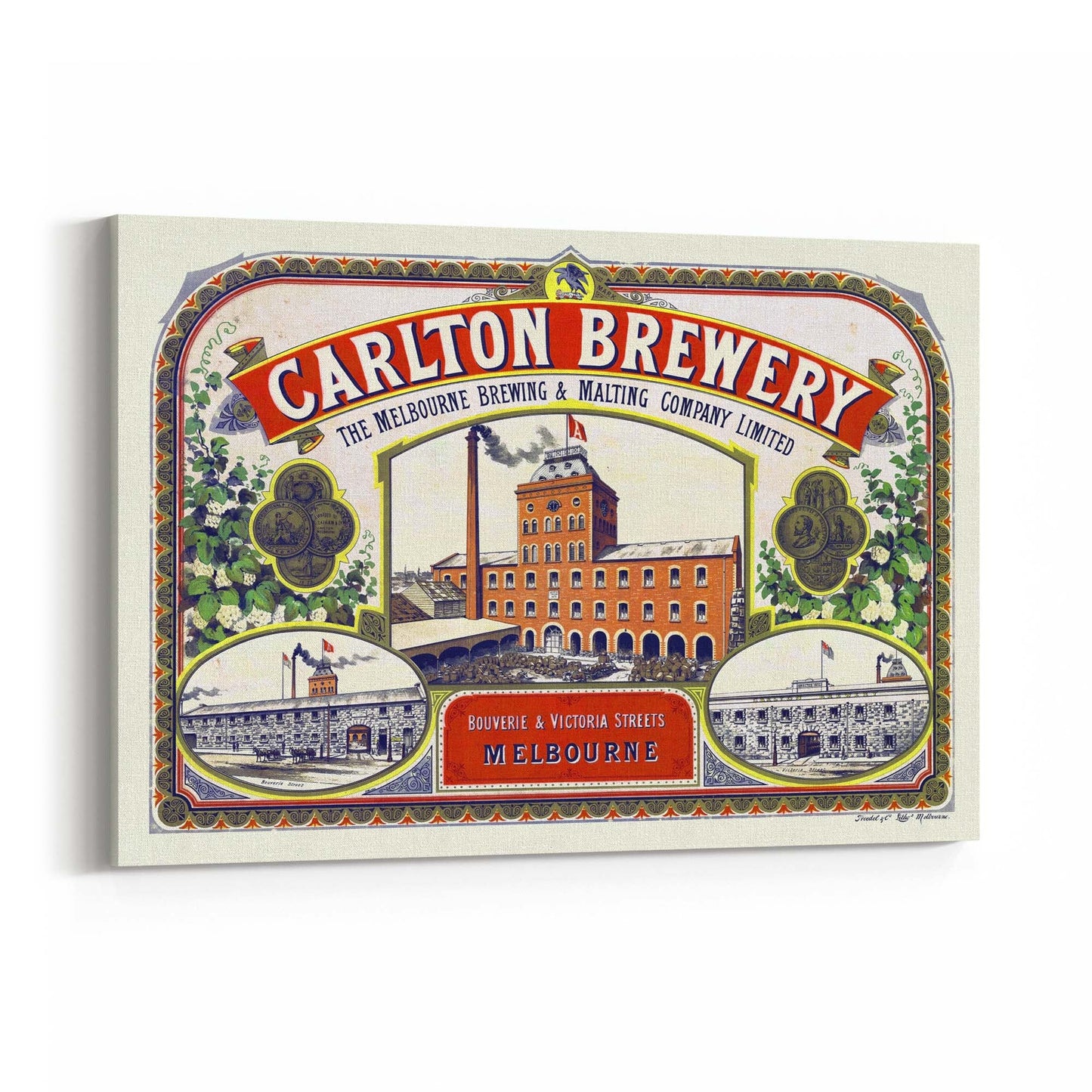 Carlton Brewery, Victoria Australia | Framed Canvas Vintage Advertisement