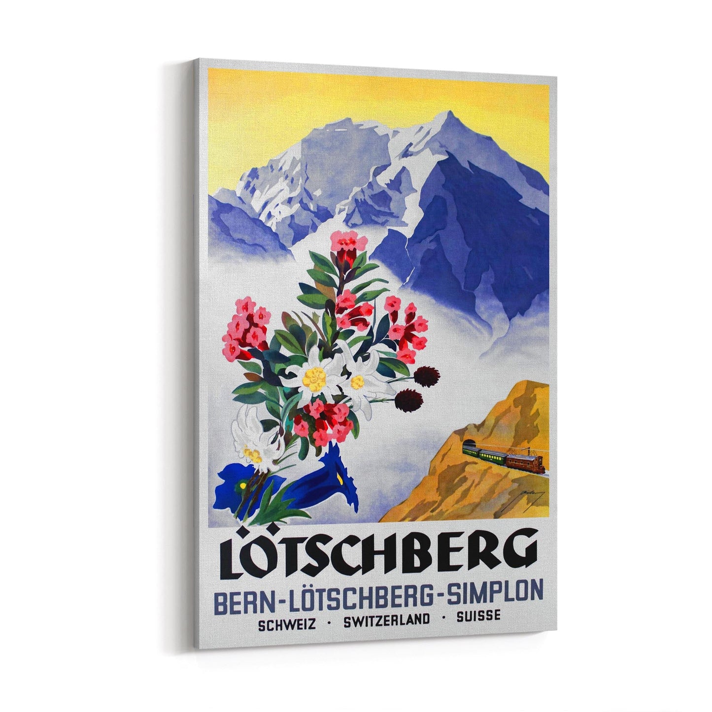 Lotschberg, Switzerland by Armin Bieber | Framed Canvas Vintage Travel Advertisement