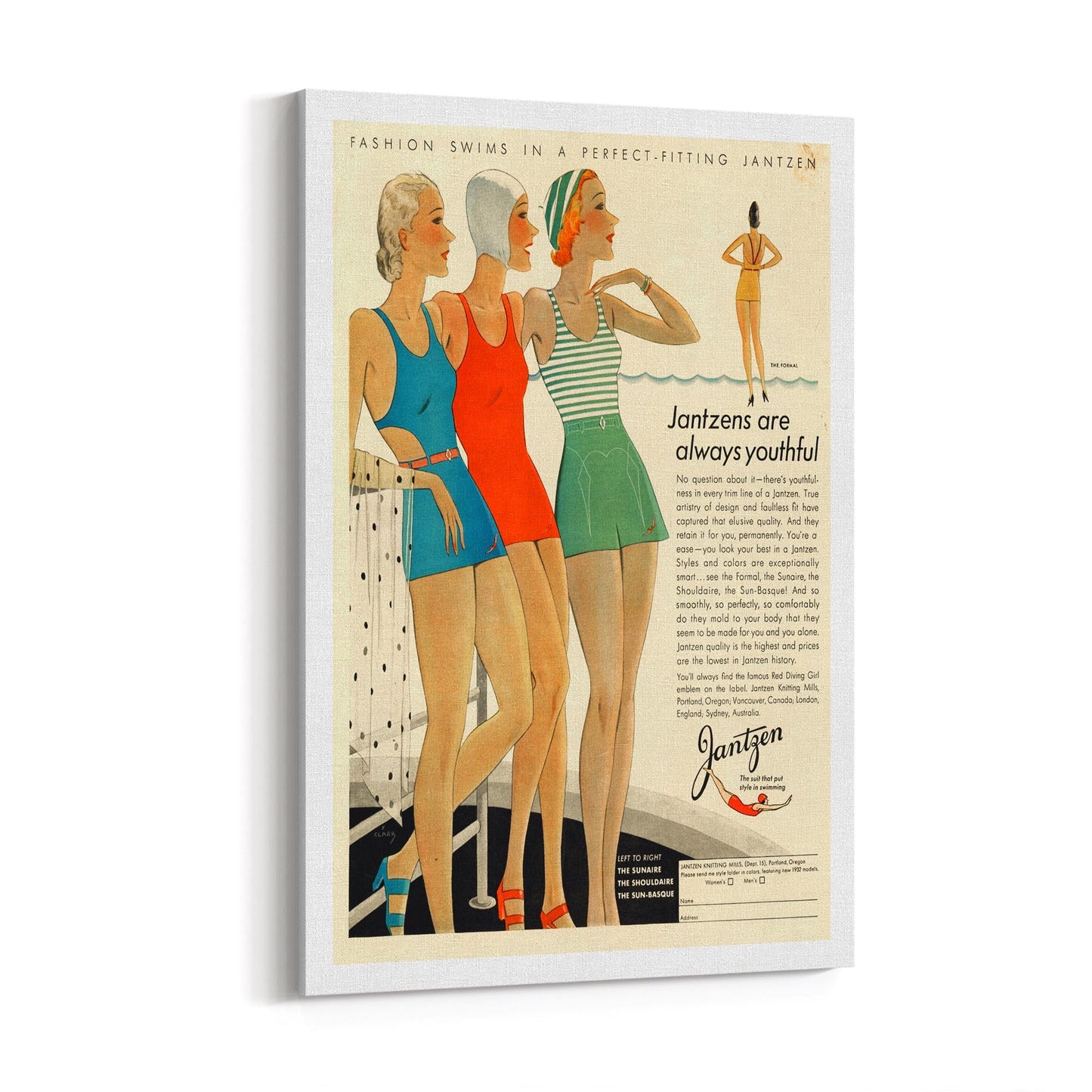 Jantzens Beach Fashion | Framed Canvas Vintage Advertisement