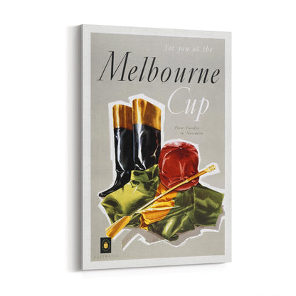 Melbourne Cup, Australia Horse Racing | Framed Canvas Vintage Advertisement