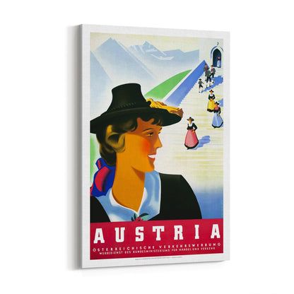 Austrian Traditions by Osterreichische Verkehrswerbung | Framed Canvas Vintage Travel Advertisement