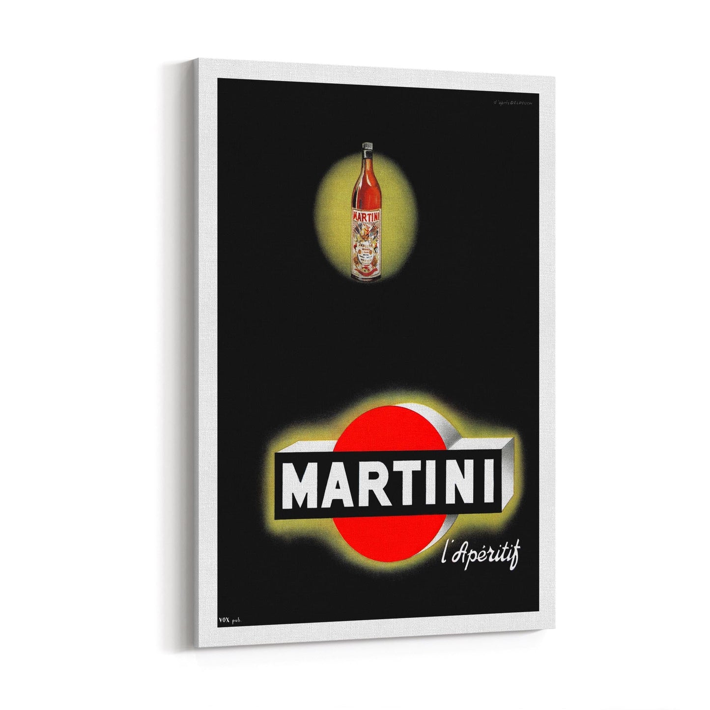 Martini L'Aperitif | Framed Canvas Vintage Drinks Advertisement