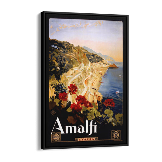 Amalfi, Italy | Framed Canvas Vintage Travel Advertisement