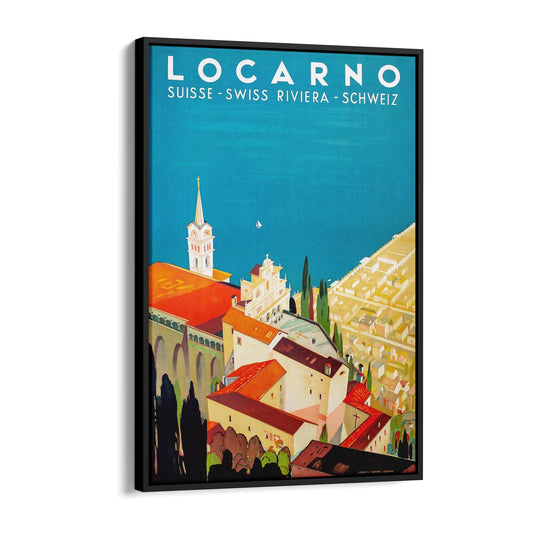 Locarno, Switzerland by Daniele Buzzi | Framed Canvas Vintage Travel Advertisement