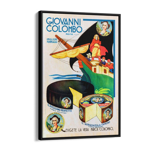 Giovanni Columbo Italian Cheese | Framed Canvas Vintage Advertisement