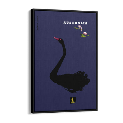 Black Swan Australia | Framed Canvas Vintage Travel Advertisement