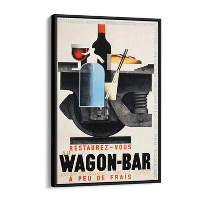 French Art Deco "Au Wagon-Bar" | Framed Canvas Vintage Advertisement