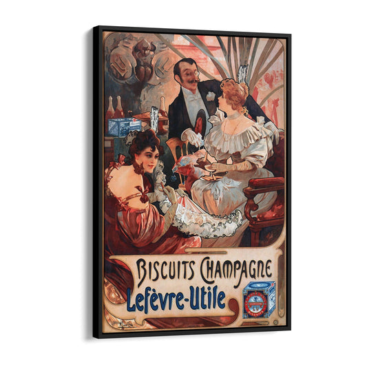 Biscuits Champagne "Lefevre-Utile" French Food | Framed Canvas Vintage Advertisement