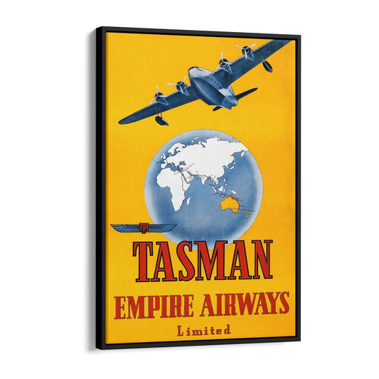 Australia & New Zealand by Tasman Empire Airways | Framed Canvas Vintage Travel Advertisement